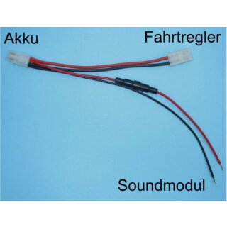Beier Akku Y- Kabel mit Steckverbindung und Sicherungshalter V1