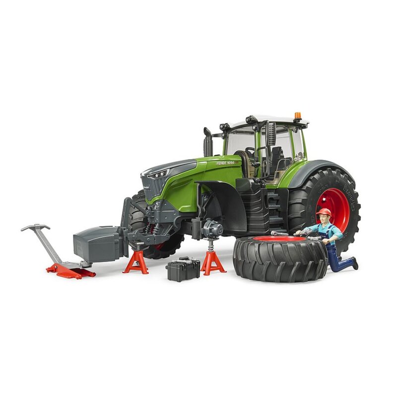 bruder Traktor Fendt 1050 Vario mit Mechaniker und Werkstattausstattung  4041 Spielzeugauto - Bürobedarf Thüringen