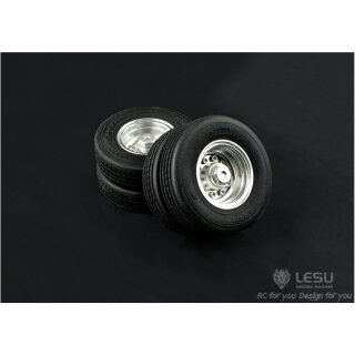 Lesu Kompletträder Reifen 275/70R15 Strassenprofil für Tieflade Anhänger  1:14