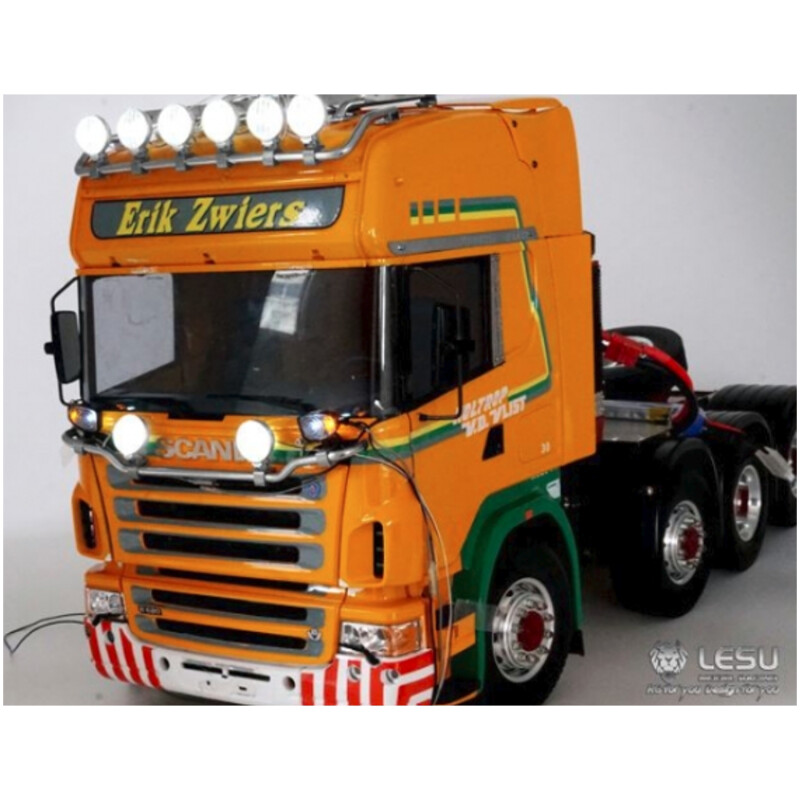 scm-modellbau - Frontblitzer Orange Leuchten für Tamiya LKW Scania